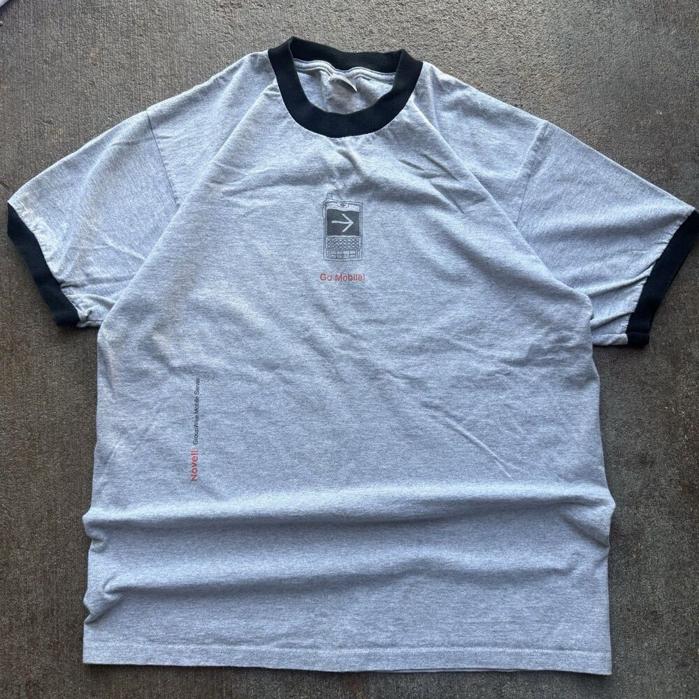 Novell Go Mobile Vintage 90s Tech Phone Shirt Size Large